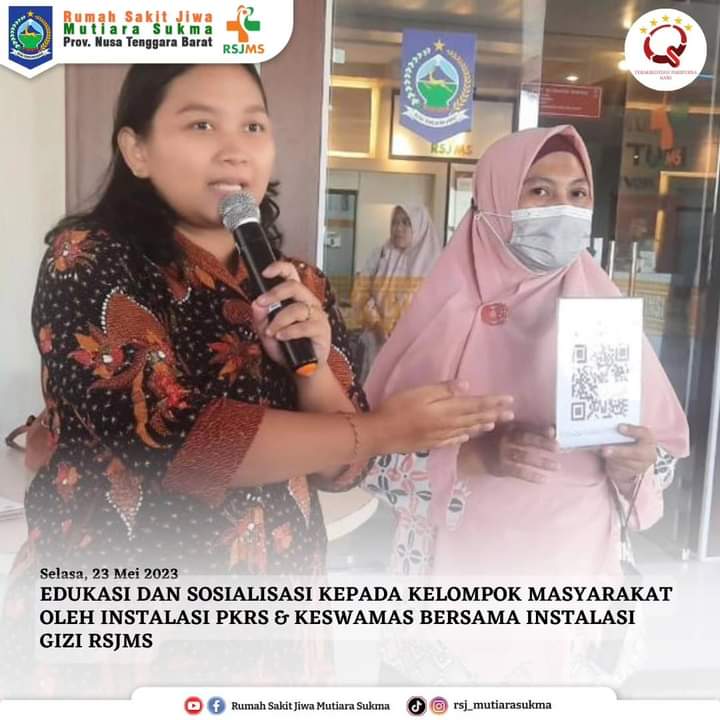 EDUKASI DAN SOSIALISASI KEPADA KELOMPOK MASYARAKAT OLEH INSTALASI PKRS DAN KESWAMAS BERSAMA INSTALASI GIZI